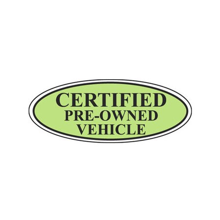 Ez Line Certified Oval Signs - Black & Chartreuse Pk 196-E